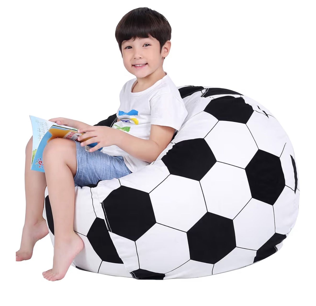 Soccer Ball Stuffed Animal Storage Bean Bag