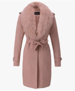 Women’s Pink Suede Trench Coat 