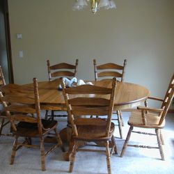 Dinning Room Table And Chairs Solid Oak