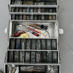Tool box with tools and hardware  $35