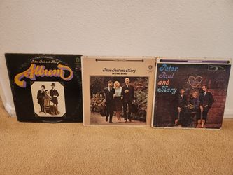 3 vinyl records by Peter, Paul, & Mary