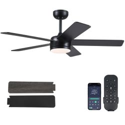 New 46" Black Ceiling Fans with Lights
