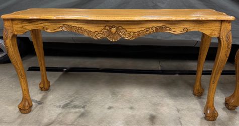 Oak Sofa Table and End Table