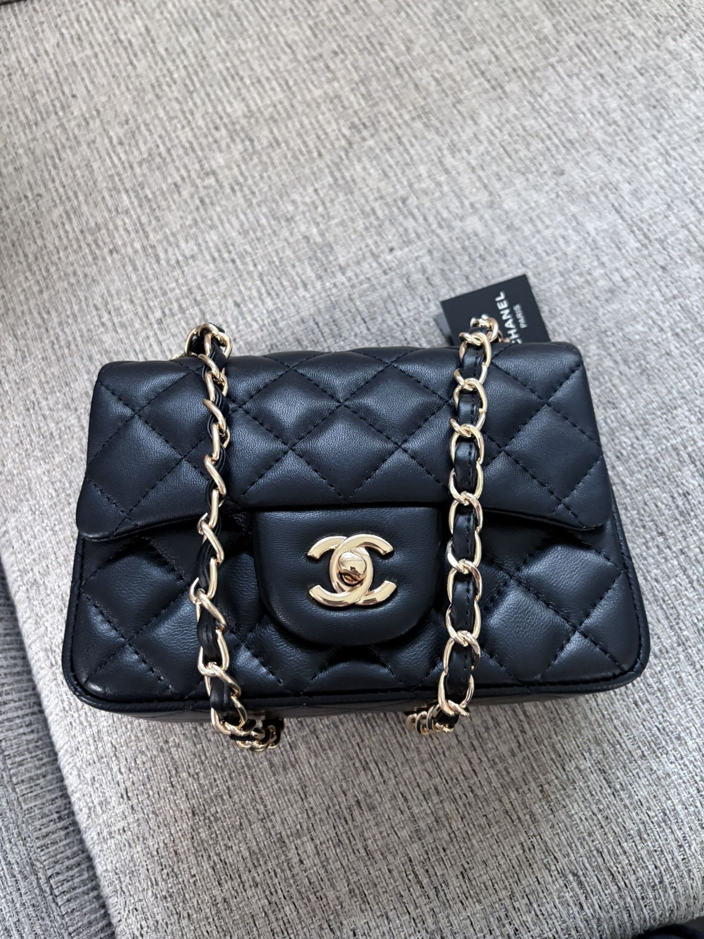 CHANEL Classic Mini Flap Bag – Black Lambskin with Gold Hardware