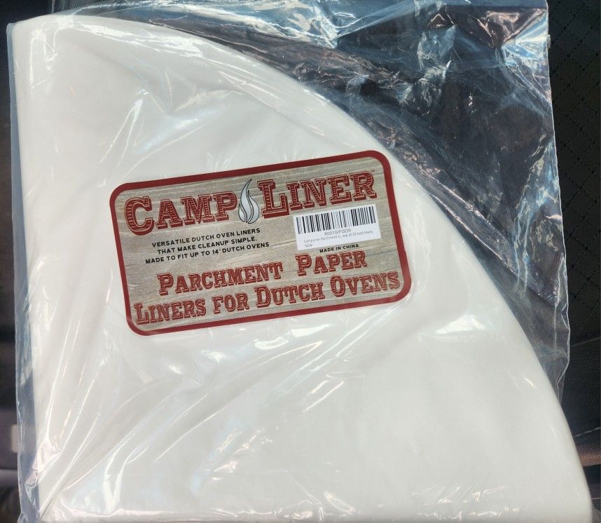 Juvale Parchment Paper Dutch Oven Liners - Heat-Resistant Pre-Cut 20-Inch Parchment Paper Rounds - Cast Iron Dutch Oven Liners for Camping -  50 Pk