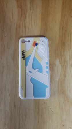 White Off White Air Jordan1 Shoe Case For iPhone 7 Protective Silicone Case.