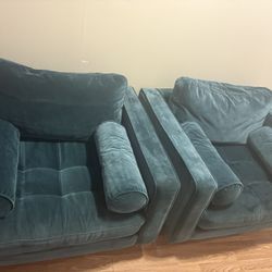 Teal Velvet Chairs 