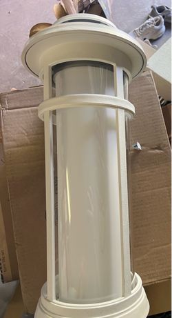 White Outdoor Post Light Lantern Fixture