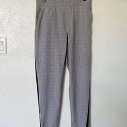 Athleta Women’s Brooklyn Ankle Gray And Black Plaid Pants Size 4