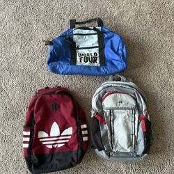3 Bags – Duffel + Backpacks
