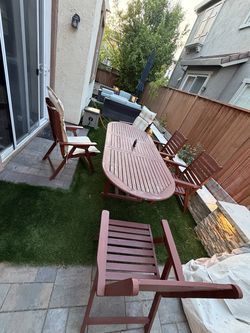 Wooden patio set 6pc