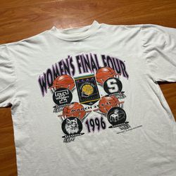 Vintage 1996 Logo 7 Women’s NCAA Basketball Final Four Tshirt  Size XL
