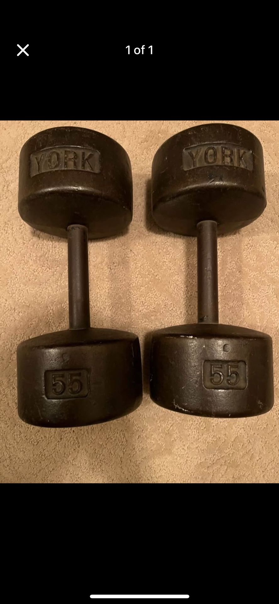 York 55lbs Dumbbells