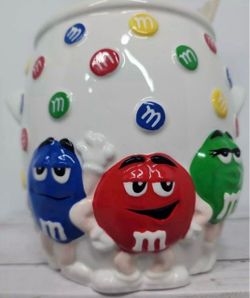 M&M's, Blue/Red/Green, Kitchen Utensil Crock w/3 Utensils, Vintage 2001