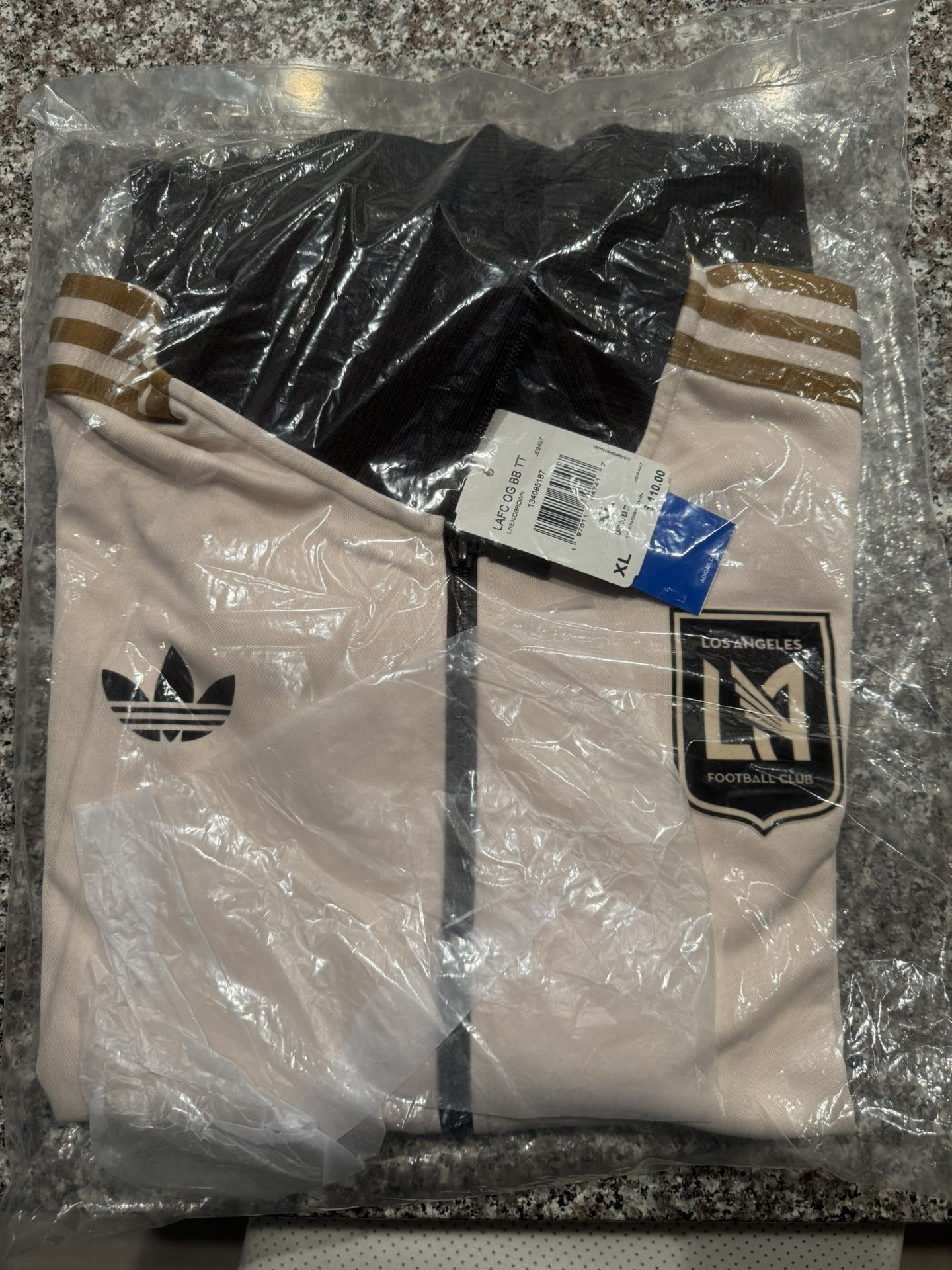 Men's LAFC adidas Originals Tan 2024 Anthem Full-Zip Jacket