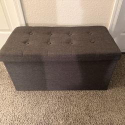 Gray Storage Ottoman