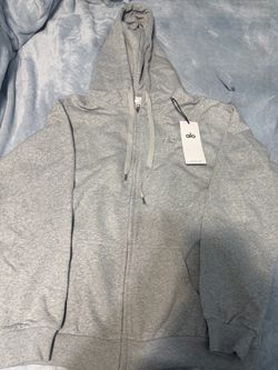 Alo Yoga Full-Zip Hoodie – Heather Grey