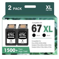 67XL 67 XL Black Ink Cartridges 6055e 2800e Ink for HP67XL Compatible