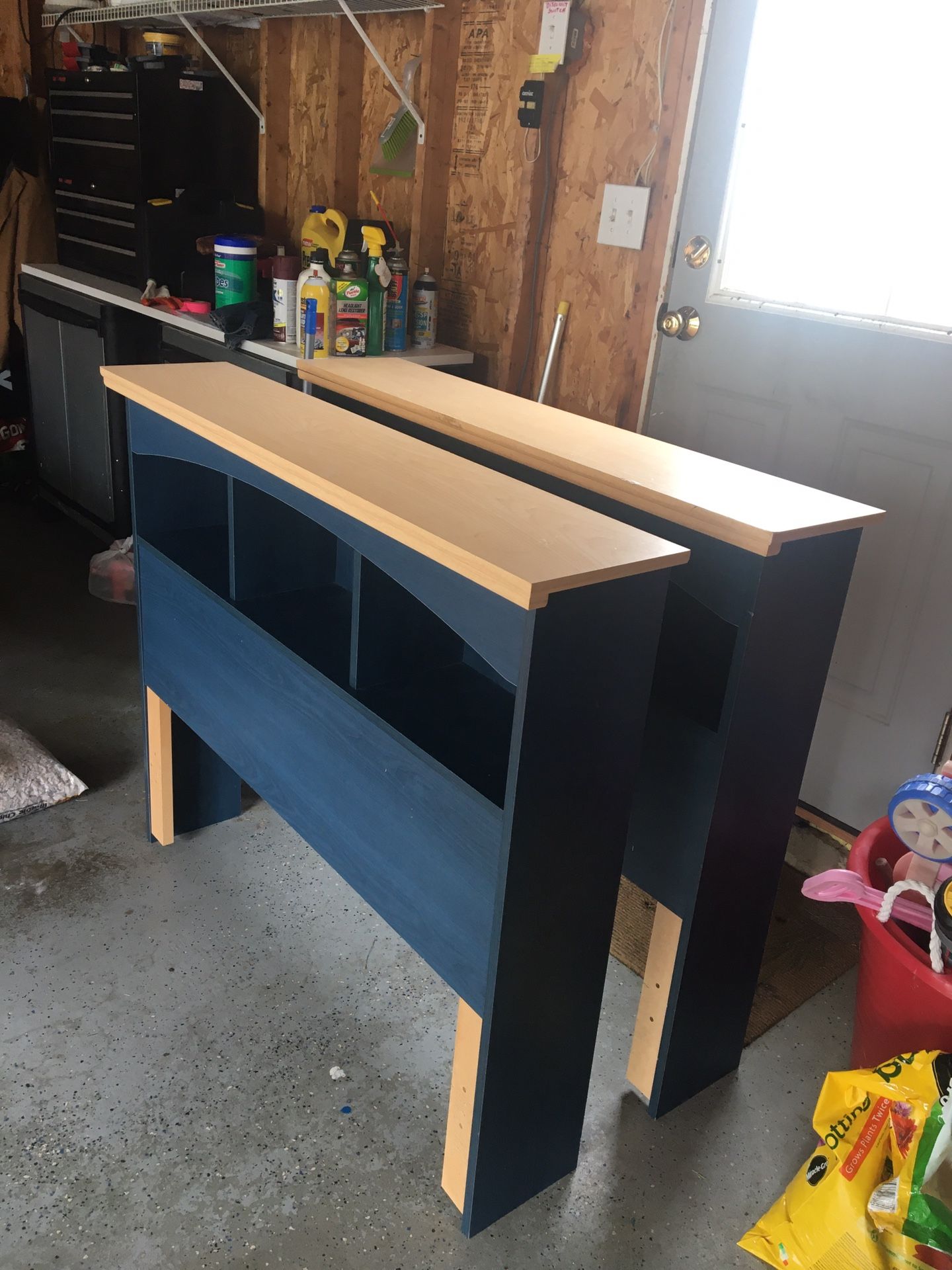 Headboards with shelves for twin sized beds. $100 for the pair. Local pickup only.