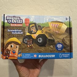 Educational Insights Design & Drill Bolt Buddies Bulldozer Take Apart Toy with Screwdriver Tool, 