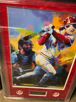 Cincinnati Reds Pete Rose Autographed Framed Lithograph