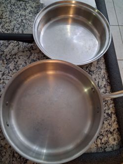 2 stainless steel quality fry pans/skillets will sell separately