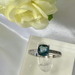 Blue Sterling Silver 925 Ring, Size 8