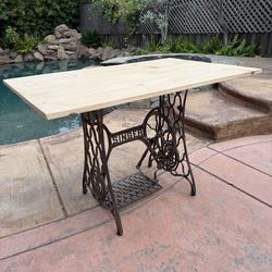 Cast Iron & Wood Accent Table