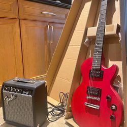 Les Paul Vintage Edition Electric Guitar and Fender Amp