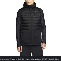 Nike Mens Therma Full Zip Vest Winterized Bv4534-011