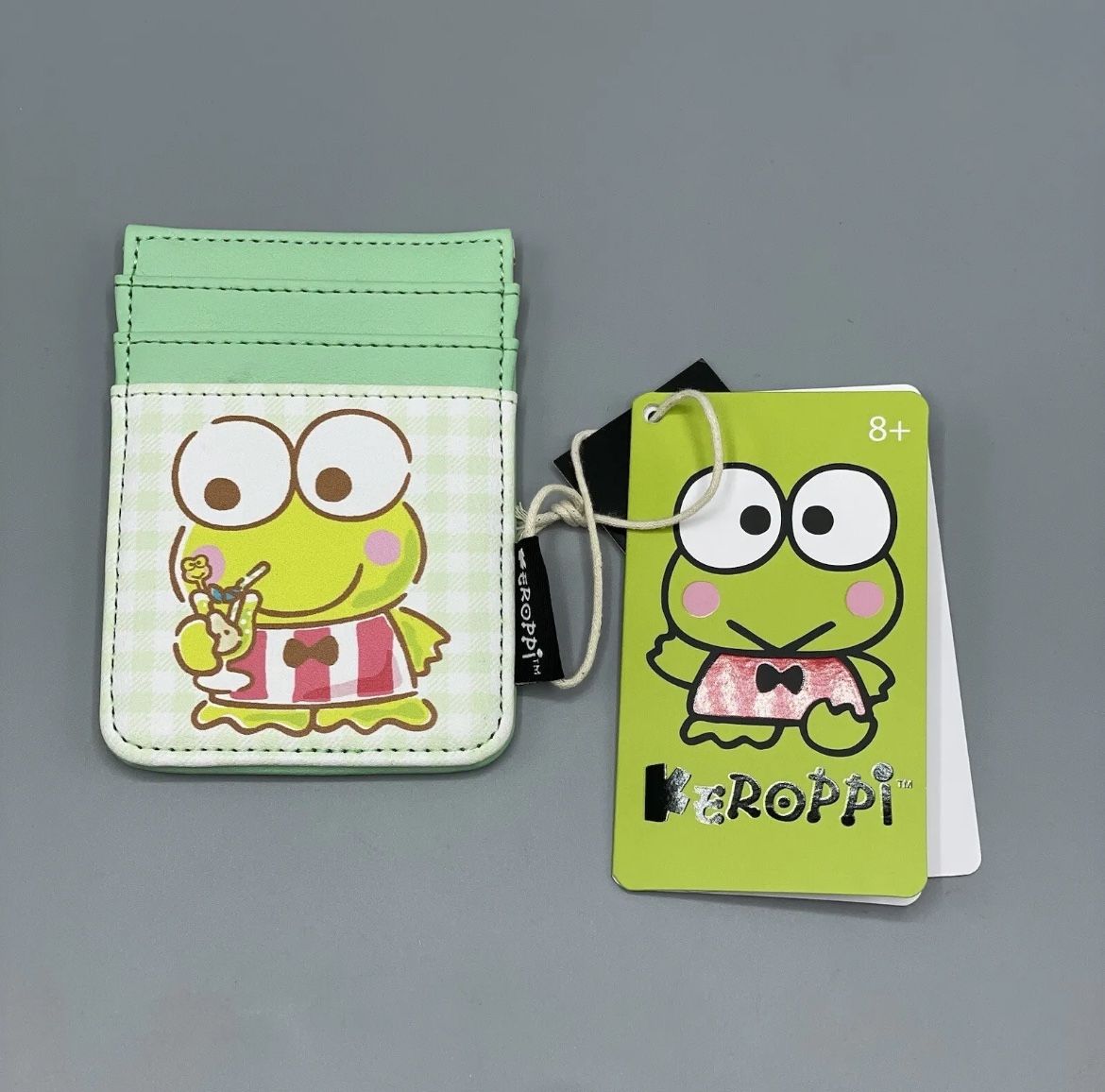 Loungefly Sanrio Keroppi Wallet Cardholder Gingham Green- NEW