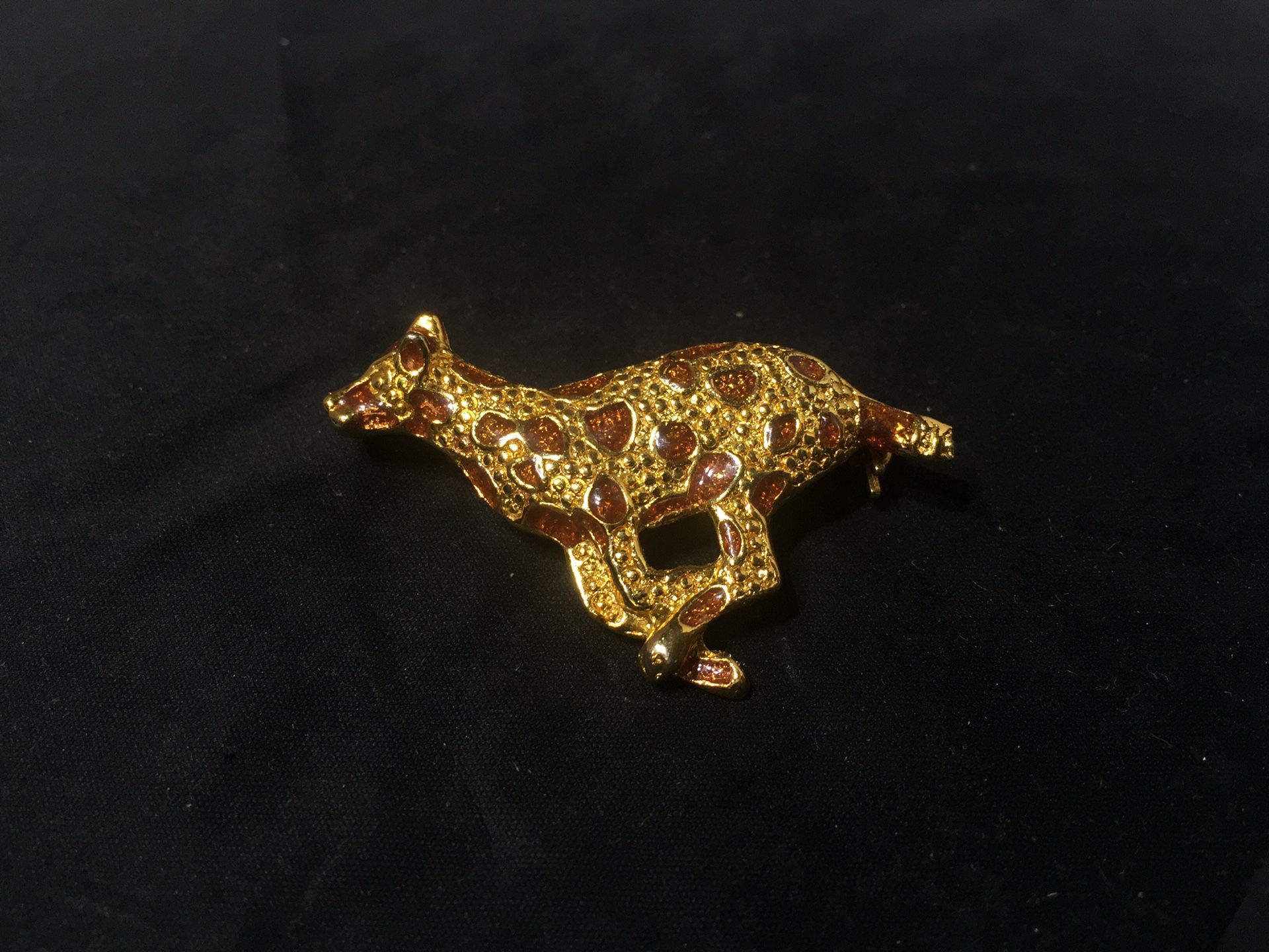Cheetah Gold Plated Brooch