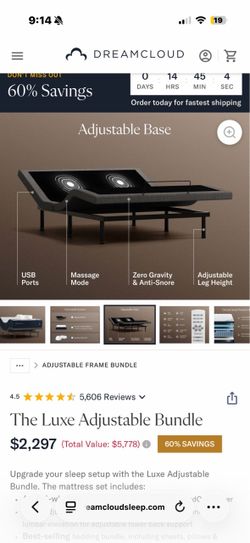 Zero Gravity QUEEN BASE Vibrating Bed Frame with Remote