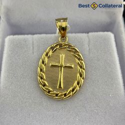 14k Gold Cross Charm