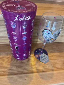 Lolita Hand-Painted Wine Glass with Box