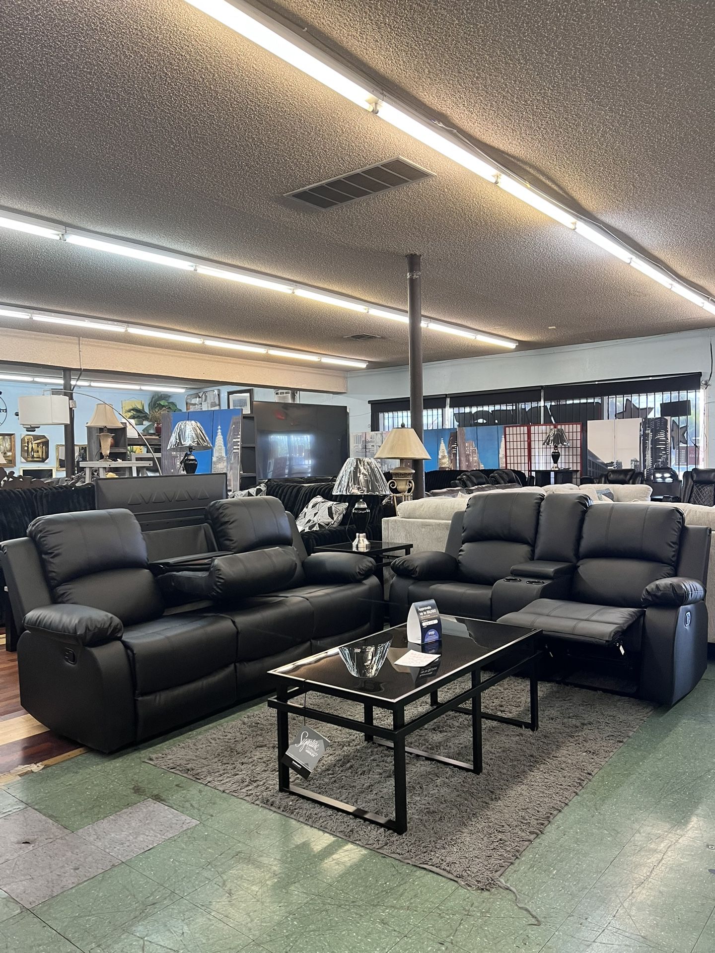 🥳Flash Deal🥳Brand New 2pc Reclining Sofa With Reclining Loveseat And Cup Holder $1199, Finance Available, Delivery Available 