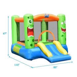 Inflatable Castle Bounce House Jumper Kids Playhouse with Slider 