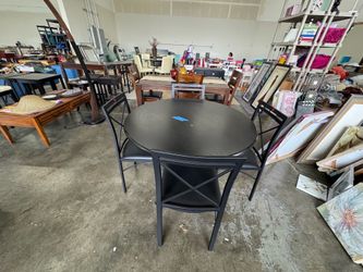 4 new black kitchen chairs and black wood table