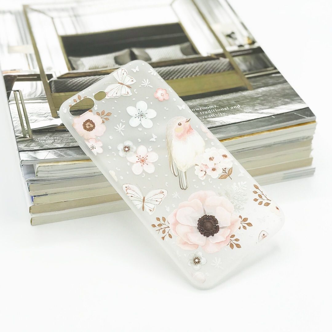 3D Relief Silicone Phone Case Soft TPU Back Cover Compatible with iPhone 7/8 Plus