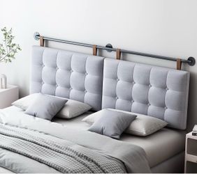New Headboard Queen Size, Tufted Upholstered Head Board Only Gray