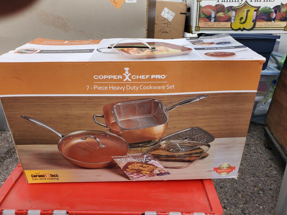 Copper chef pro 7 piece Heavy duty cookware set for Sale in Las Vegas, NV -  OfferUp