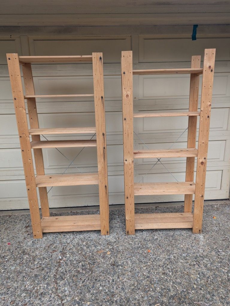 Wood Storage Shelves Pending Pick Up