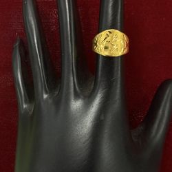 24kt .999 Solid Gold Ring Adjustable Size Diamond Cut