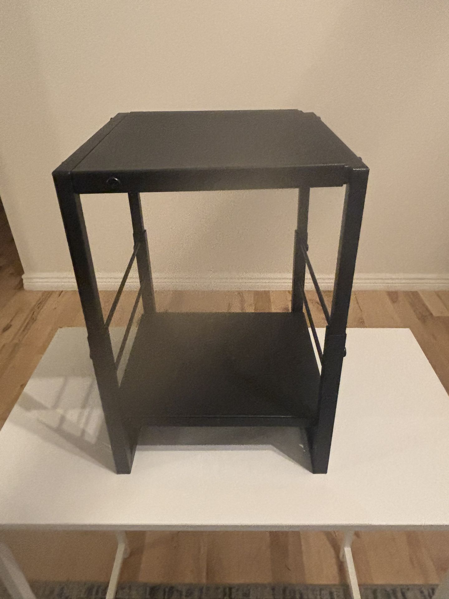 expandable small printer table Black - 9" and expands from 9" to 14", 14" tall