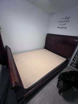 Queen Sleigh Bedframe & BoxSpring