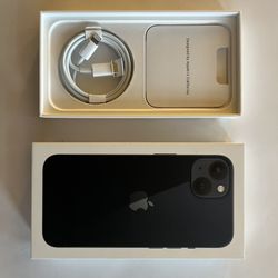Apple iPhone 13 BLACK 128 GB EMPTY BOX ONLY W/ Cable, Sticker & SIM Ejector