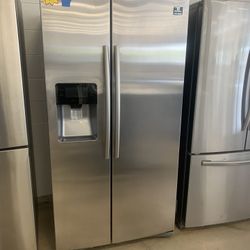 Samsung 36”side By Side Door Refrigerator Stainless Steel Working Perfectly 4 Months Warranty 