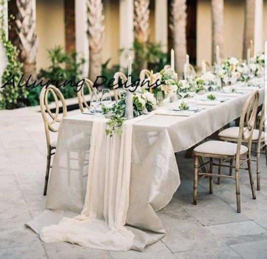 70 Yards White Brocade Fabric Wedding Banquet Table Cloths Aisle Runner 