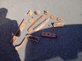 Old cast iron machine pieces