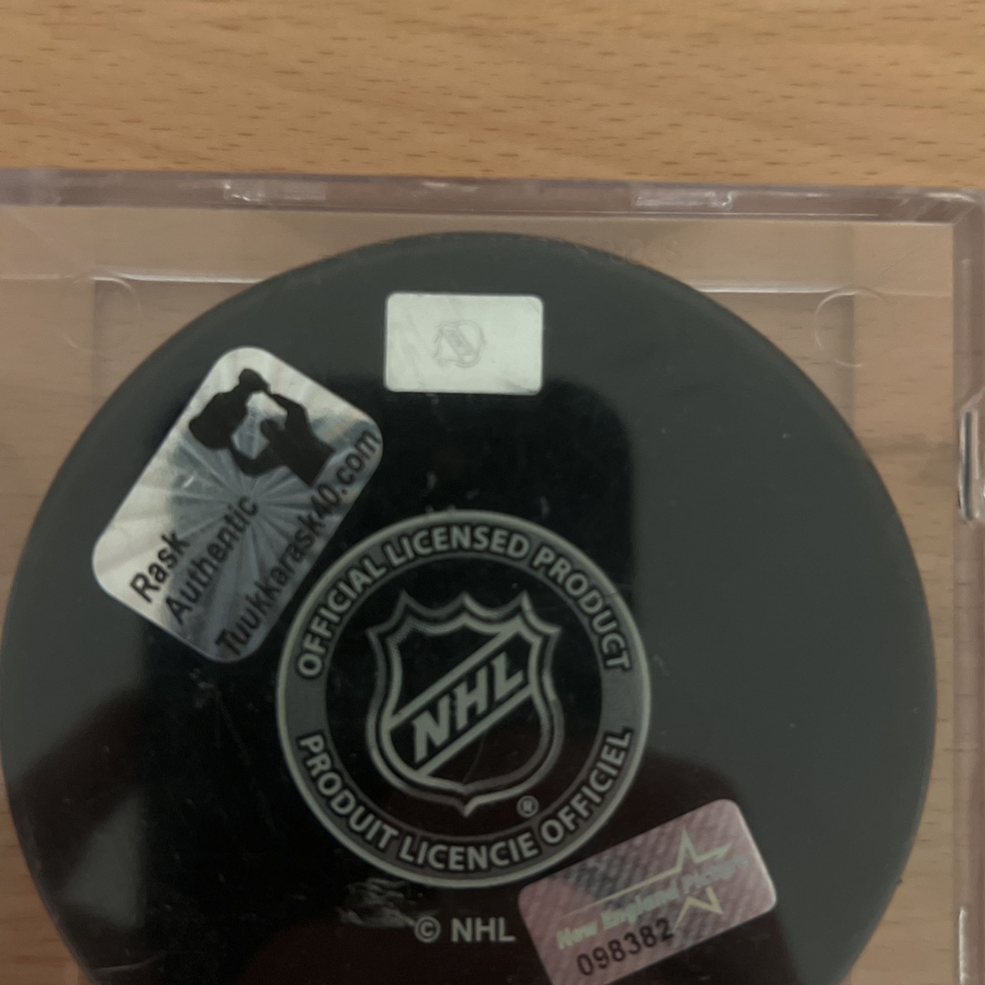 Autographed Tuukka Rask Puck